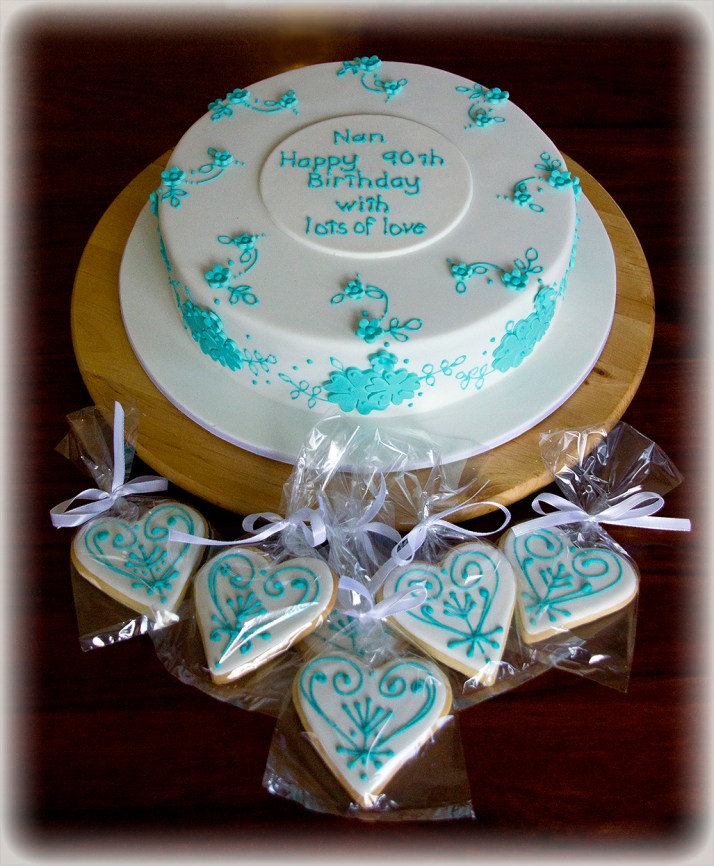 Applique Birthday Cake in aqua