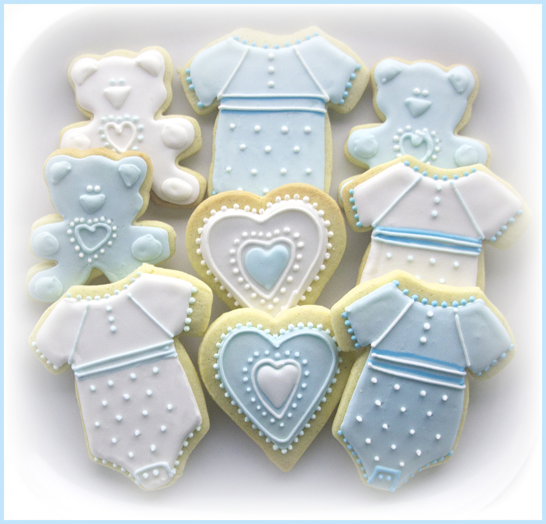 Baby Shower Iced Cookies in blue
