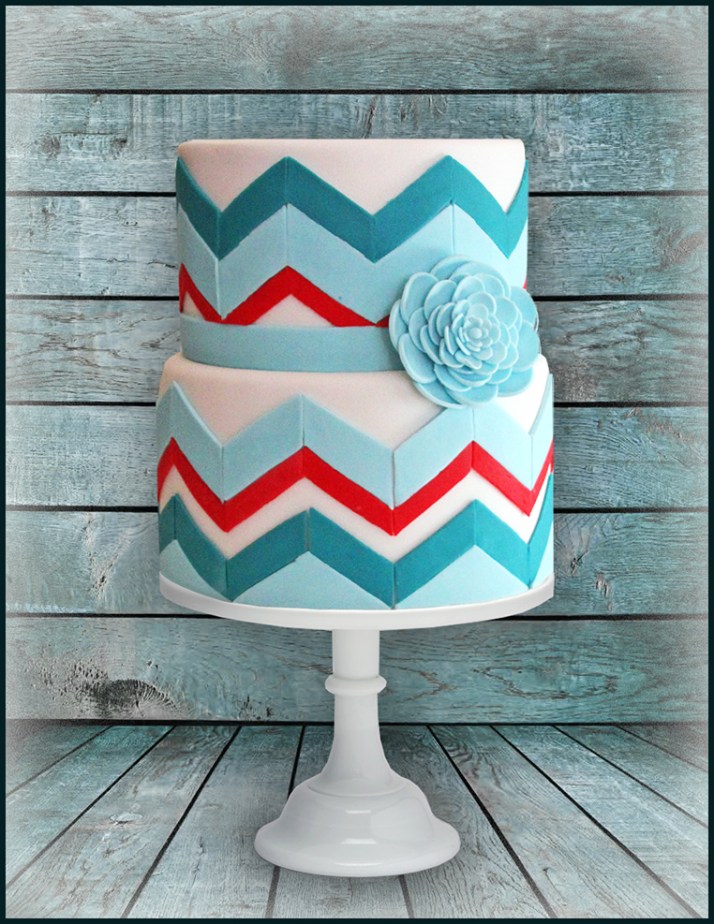 2 tier Chevron Cake