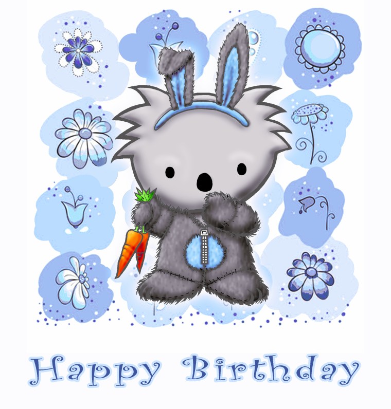 Bunny Happy Birthday blue