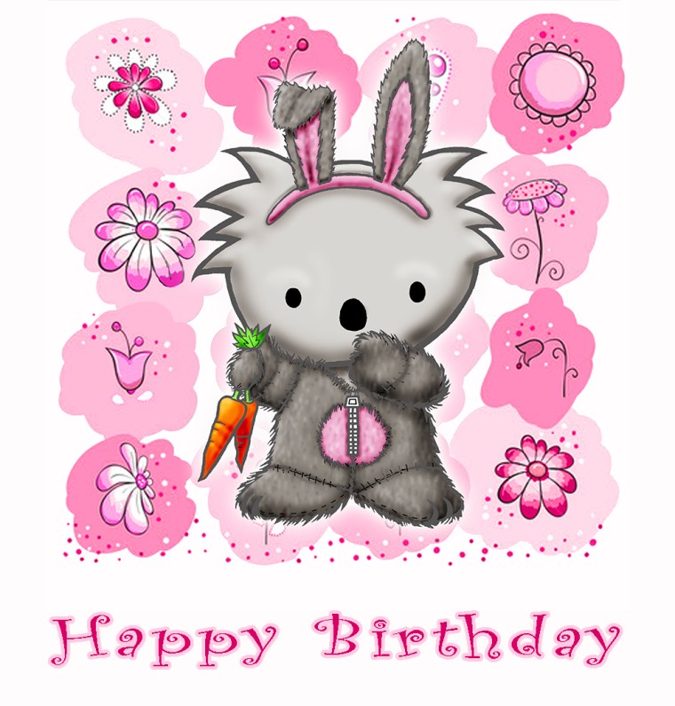 Bunny Happy Birthday pink