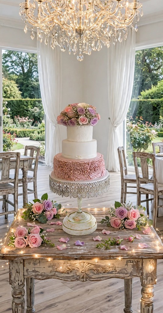 VINTAGE RUFFLES  with large floral topper